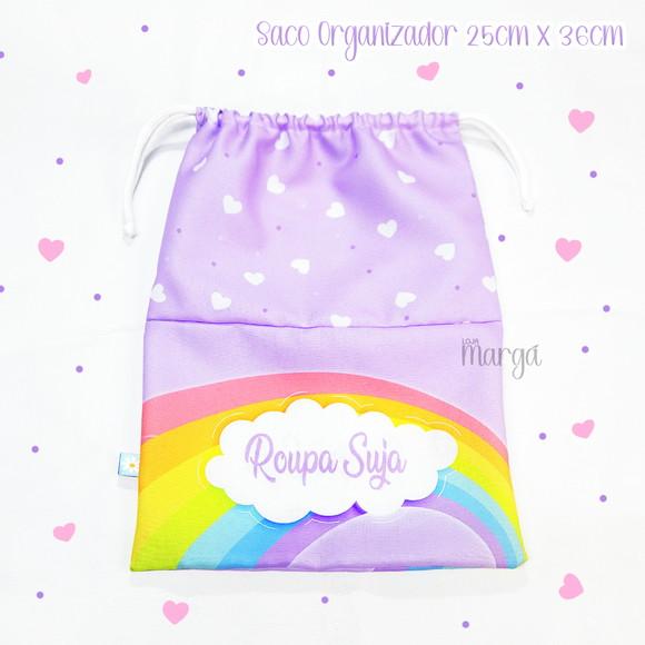 Kit 2 Sacos Organizadores Corações - Roupa Limpa e Suja