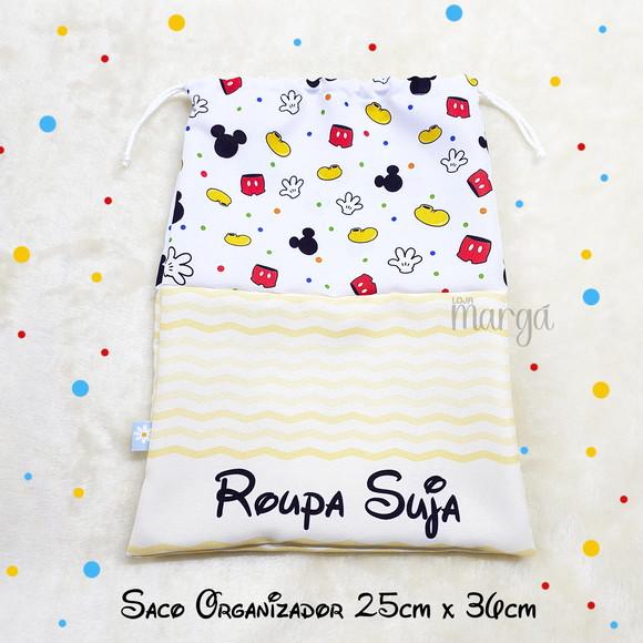 Kit 2 Sacos Organizadores Mickey - Roupa Limpa e Suja