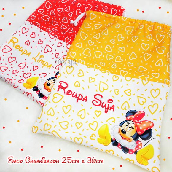 Kit 2 Sacos Organizadores Minnie - Roupa Limpa e Suja