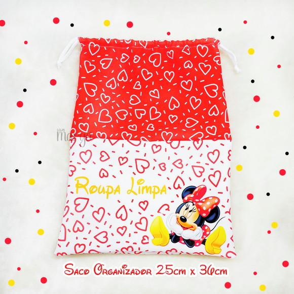Kit 2 Sacos Organizadores Minnie - Roupa Limpa e Suja