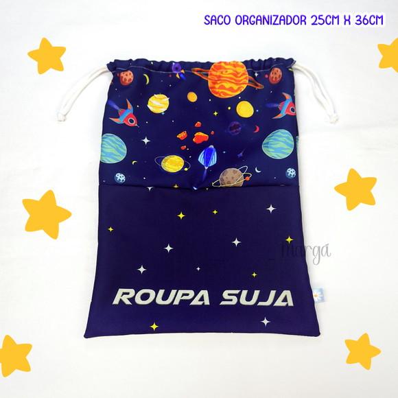 Kit 2 Sacos Organizadores Planetas - Roupa Limpa e Suja
