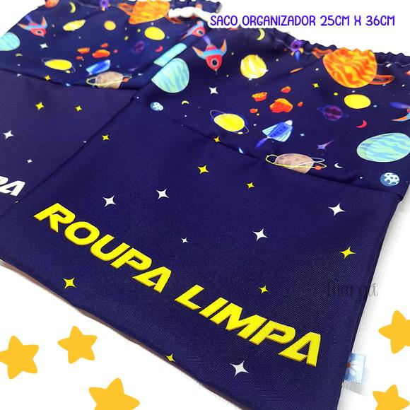 Kit 2 Sacos Organizadores Planetas - Roupa Limpa e Suja