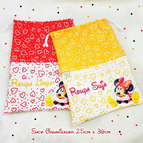 Kit 2 Sacos Organizadores Minnie - Roupa Limpa e Suja