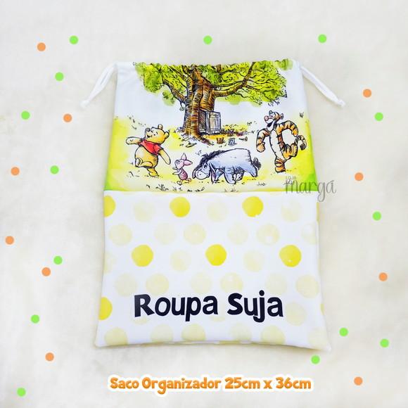 Kit 2 Sacos Organizadores Pooh - Roupa Limpa e Suja