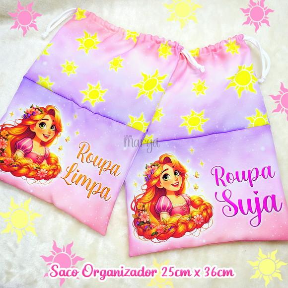 Kit 2 Sacos Organizadores Rapunzel - Roupa Limpa e Suja