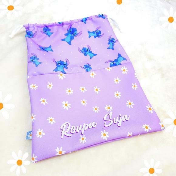 Kit 2 Sacos Organizadores Stitch - Roupa Limpa e Suja