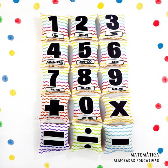 Kit 25 Almofadas 9cm Educativas Matemática