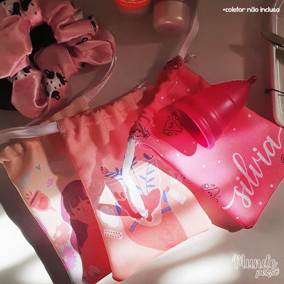 Kit 3 Porta Coletor Menstrual Personalizado