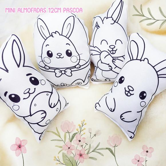 Mini Almofadas Recortadas 12cm Páscoa para Colorir