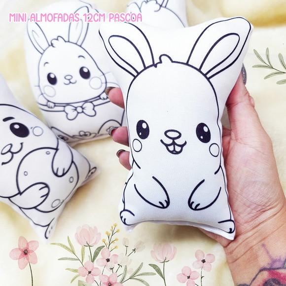 Mini Almofadas Recortadas 12cm Páscoa para Colorir