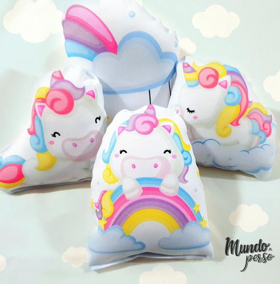 Mini Almofadas Recortadas 12cm Unicórnio