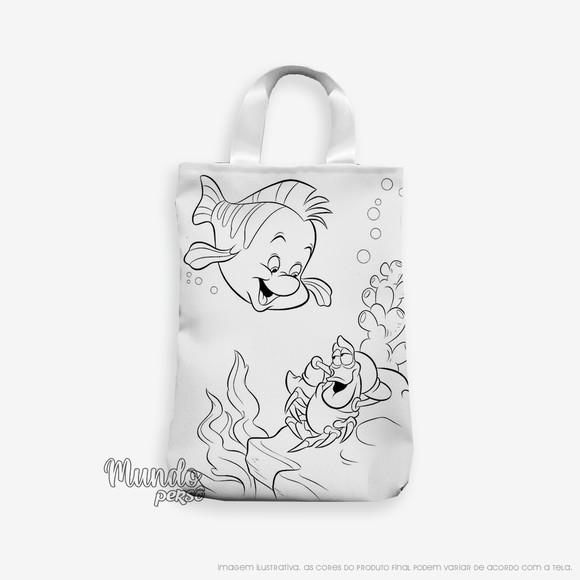Sacola com Alça 18cm x 25cm Ariel para Colorir