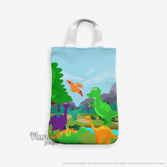 Sacola com Alça 18cm x 25cm Dinossauros