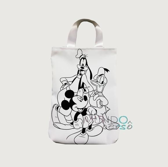Sacola com Alça 18cm x 25cm Disney para Colorir