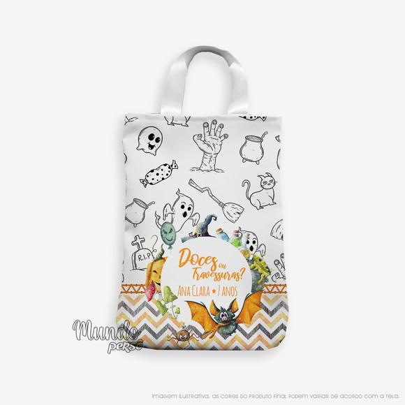 Sacola com Alça 18cm x 25cm Halloween
