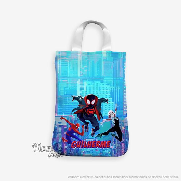 Sacola com Alça 18cm x 25cm Homem Aranha no Aranhaverso