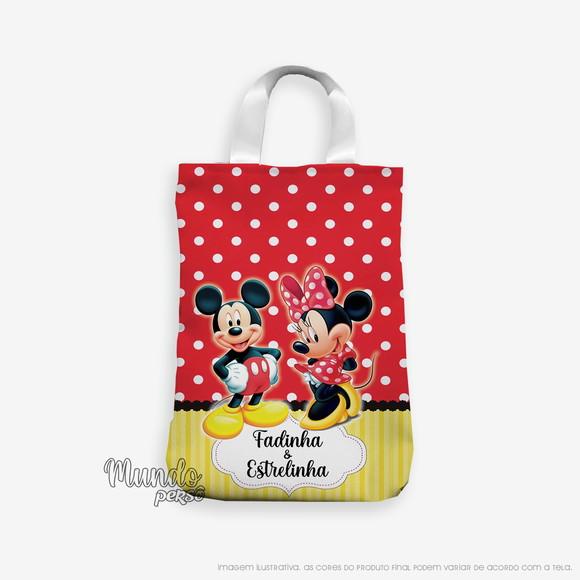 Sacola com Alça 18cm x 25cm Mickey e Minnie