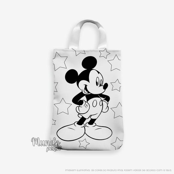 Sacola com Alça 18cm x 25cm Mickey para Colorir