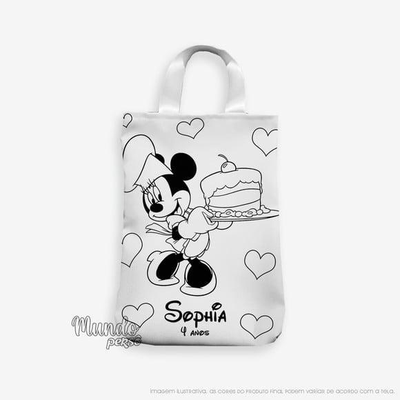 Sacola com Alça 18cm x 25cm Minnie Confeitaria para Colorir