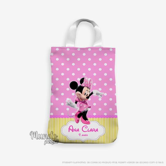 Sacola com Alça 18cm x 25cm Minnie Rosa