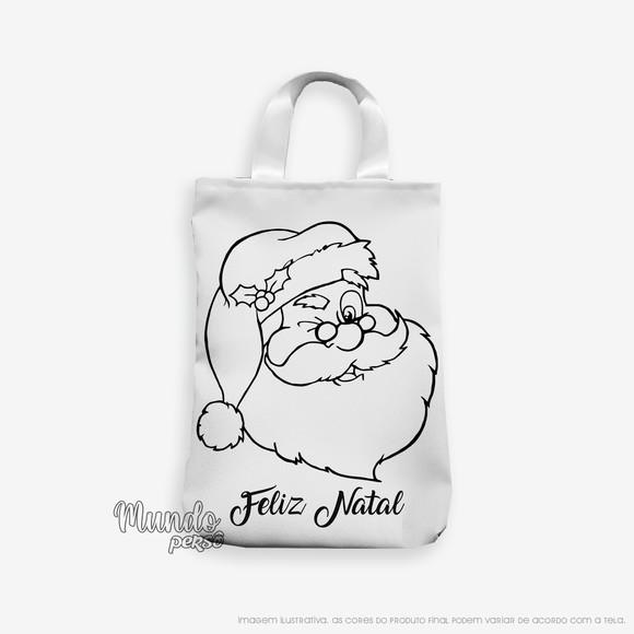 Sacola com Alça 18cm x 25cm Natal para Colorir