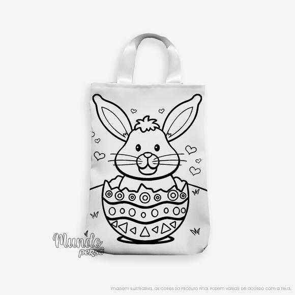 Sacola com Alça 18cm x 25cm Páscoa para Colorir