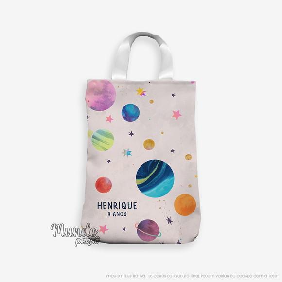 Sacola com Alça 18cm x 25cm Planetas