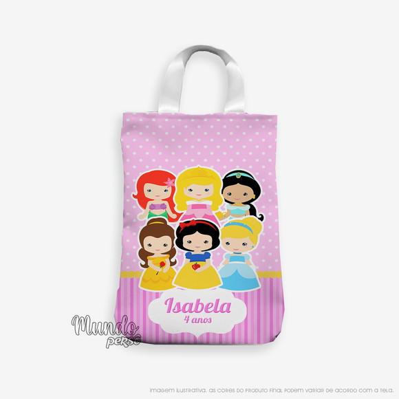 Sacola com Alça 18cm x 25cm Princesas Cute