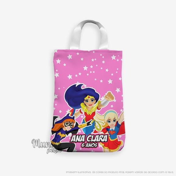 Sacola com Alça 18cm x 25cm Super Heroínas