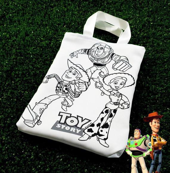 Sacola com Alça 18cm x 25cm Toy Story para Colorir