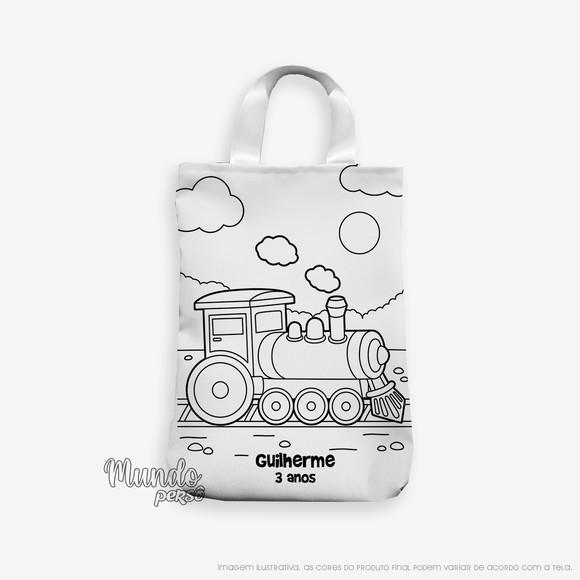 Sacola com Alça 18cm x 25cm Trem