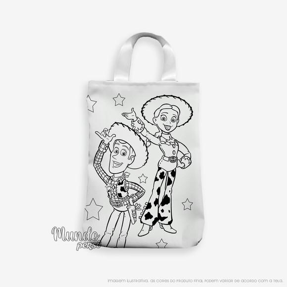 Sacola com Alça 18cm x 25cm Toy Story para Colorir