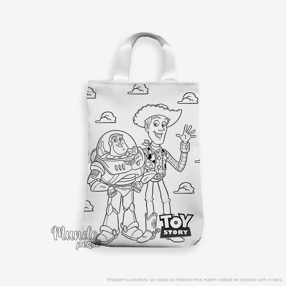 Sacola com Alça 18cm x 25cm Toy Story Par Colorir