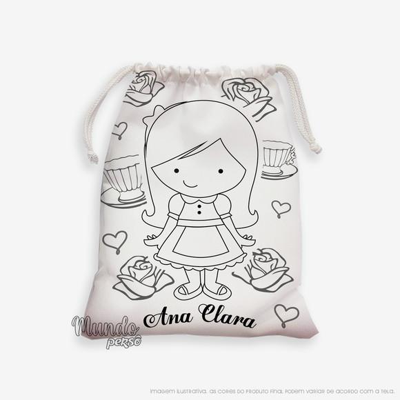 Sacolinha 18cm x 25cm Alice para Colorir