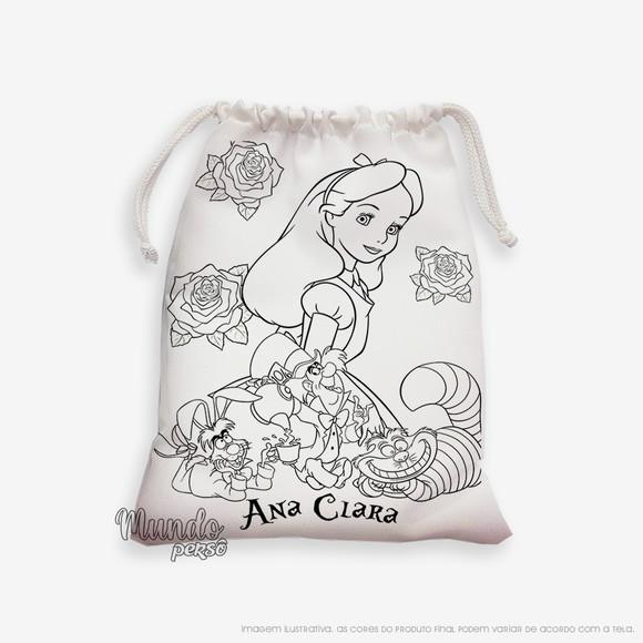 Sacolinha 18cm x 25cm Alice para Colorir