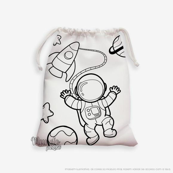 Sacolinha 18cm x 25cm Astronauta para Colorir