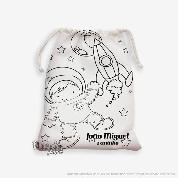 Sacolinha 18cm x 25cm Astronauta para Colorir