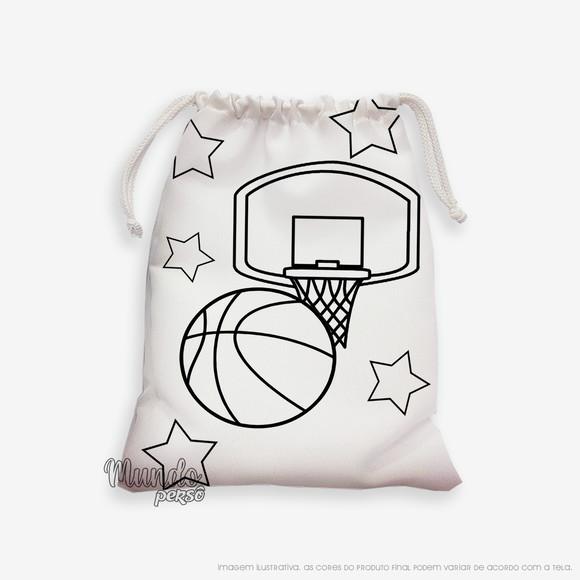 Sacolinha 18cm x 25cm Basquete para Colorir