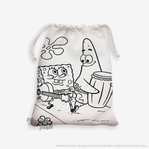 Sacolinha 18cm x 25cm Bob Esponja para Colorir