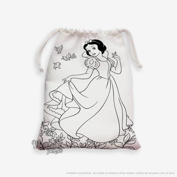 Sacolinha 18cm x 25cm Branca de Neve para Colorir