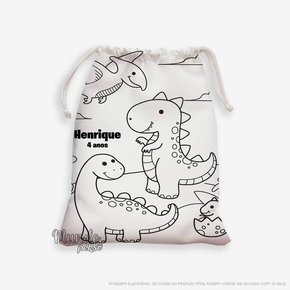 Sacolinha 18cm x 25cm Dinossauros para Colorir