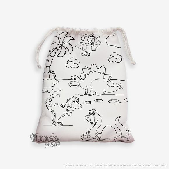 Sacolinha 18cm x 25cm Dinossauros para Colorir