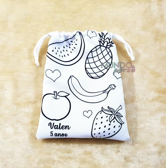 Sacolinha 18cm x 25cm Frutas para Colorir