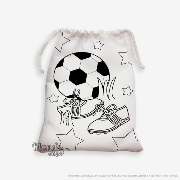 Sacolinha 18cm x 25cm Futebol para Colorir