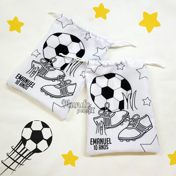 Sacolinha 18cm x 25cm Futebol para Colorir