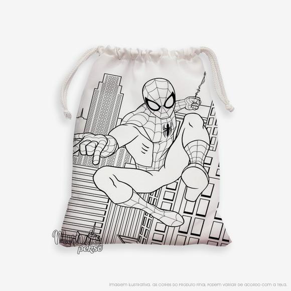 Sacolinha 18cm x 25cm Homem Aranha para Colorir