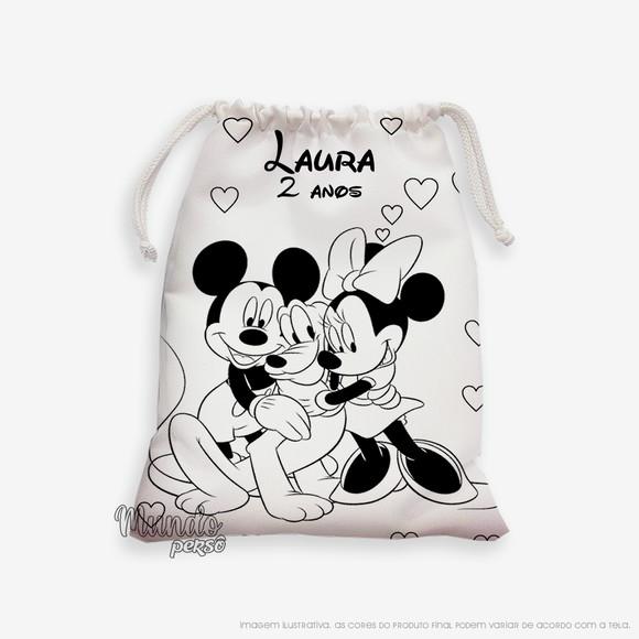 Sacolinha 18cm x 25cm Mickey e Minnie para Colorir