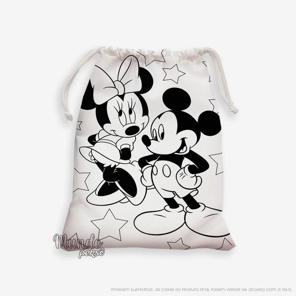 Sacolinha 18cm x 25cm Mickey e Minnie para Colorir