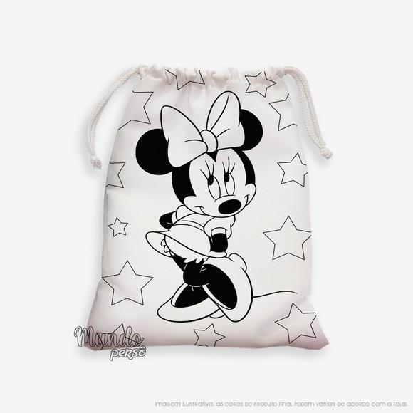 Sacolinha 18cm x 25cm Minnie para Colorir