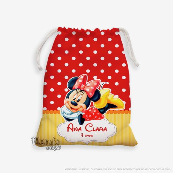 Sacolinha 18cm x 25cm Minnie Vermelha
